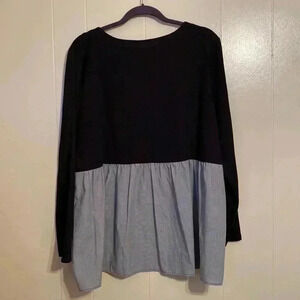 Loft Plus Black Shirt with Black & White Skirt on Back.  Size 20/22.